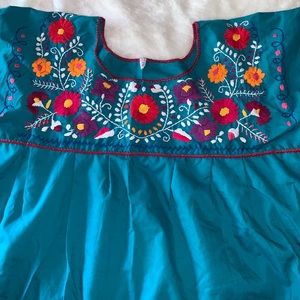 Mexicano Floral Hand Embroidere Blouse